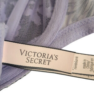 Victoria's Secret Dream Angels Sheer Bra 34DD Purple Lace‎ Rhinestone Luxury